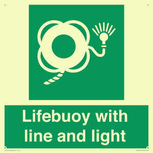 Lifebuoy with line and light
